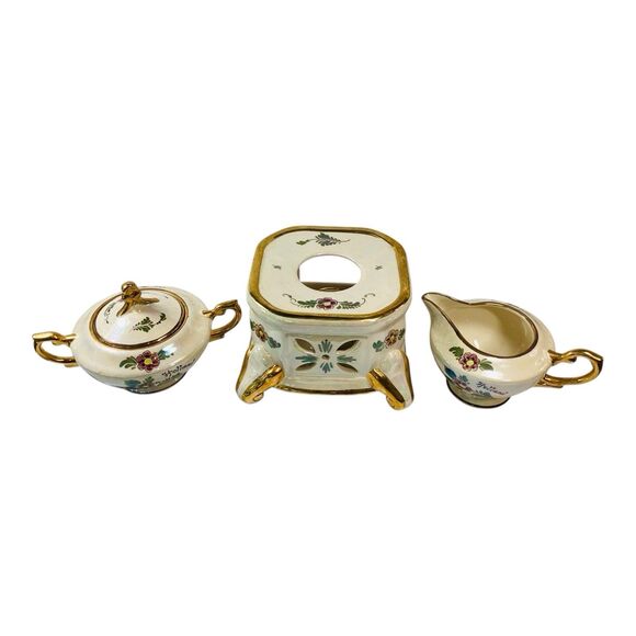 Holland Sugar Creamer  Tea Pot Warmer 5 Piece Set  See Measurements Below - Picture 3 of 11